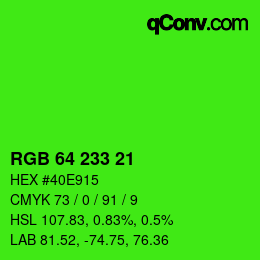 Color code: RGB 64 233 21 | qconv.com