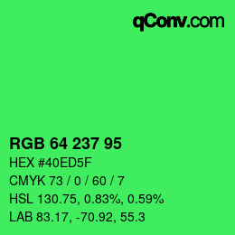Código de color: RGB 64 237 95 | qconv.com