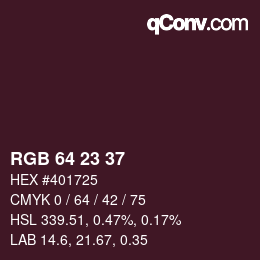 カラーコード: RGB 64 23 37 | qconv.com