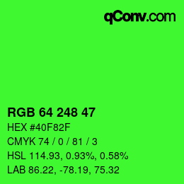 Código de color: RGB 64 248 47 | qconv.com