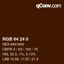 Color code: RGB 64 24 0 | qconv.com
