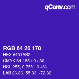 Color code: RGB 64 26 178 | qconv.com