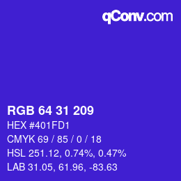Color code: RGB 64 31 209 | qconv.com