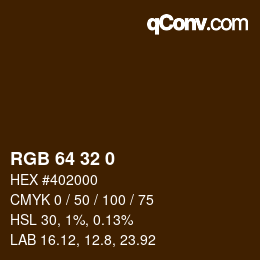 カラーコード: RGB 64 32 0 | qconv.com