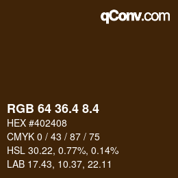 カラーコード: RGB 64 36.4 8.4 | qconv.com