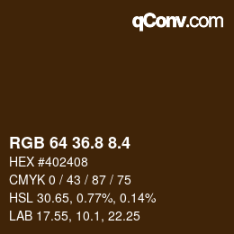カラーコード: RGB 64 36.8 8.4 | qconv.com