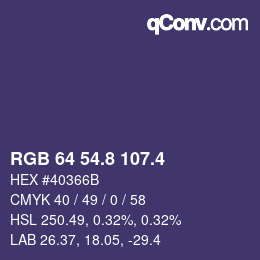 カラーコード: RGB 64 54.8 107.4 | qconv.com