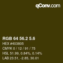 カラーコード: RGB 64 56.2 5.6 | qconv.com