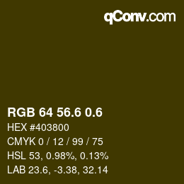 カラーコード: RGB 64 56.6 0.6 | qconv.com