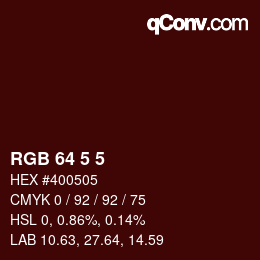 Color code: RGB 64 5 5 | qconv.com
