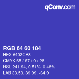 カラーコード: RGB 64 60 184 | qconv.com