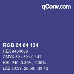 カラーコード: RGB 64 64 134 | qconv.com