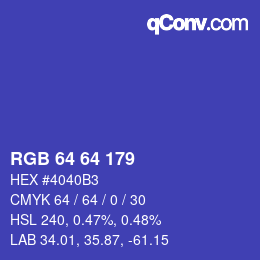 Color code: RGB 64 64 179 | qconv.com