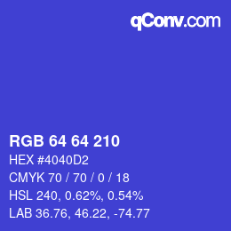 Color code: RGB 64 64 210 | qconv.com