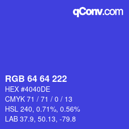 Código de color: RGB 64 64 222 | qconv.com