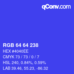 Color code: RGB 64 64 238 | qconv.com