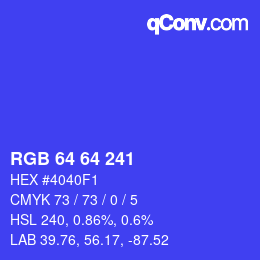 Color code: RGB 64 64 241 | qconv.com