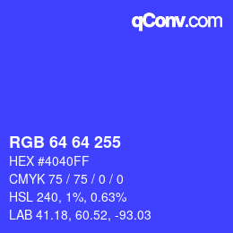 Color code: RGB 64 64 255 | qconv.com