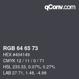 Código de color: RGB 64 65 73 | qconv.com