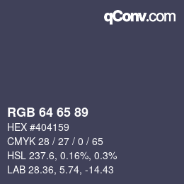 Color code: RGB 64 65 89 | qconv.com
