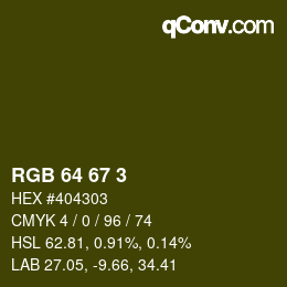 Color code: RGB 64 67 3 | qconv.com