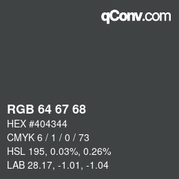 Color code: RGB 64 67 68 | qconv.com