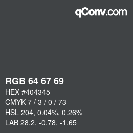 Código de color: RGB 64 67 69 | qconv.com