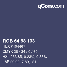 Color code: RGB 64 68 103 | qconv.com