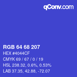 Color code: RGB 64 68 207 | qconv.com