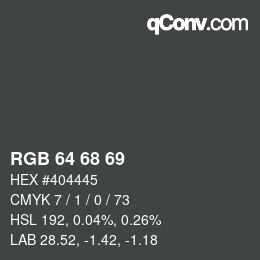 Código de color: RGB 64 68 69 | qconv.com