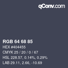 Farbcode: RGB 64 68 85 | qconv.com
