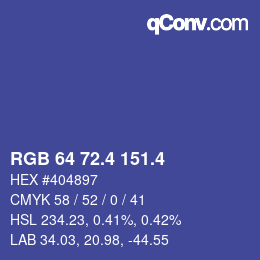 カラーコード: RGB 64 72.4 151.4 | qconv.com