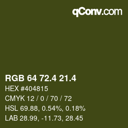 カラーコード: RGB 64 72.4 21.4 | qconv.com