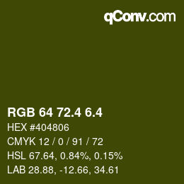 カラーコード: RGB 64 72.4 6.4 | qconv.com