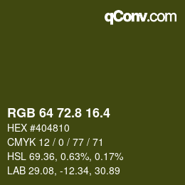 カラーコード: RGB 64 72.8 16.4 | qconv.com