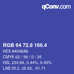 カラーコード: RGB 64 72.8 166.4 | qconv.com
