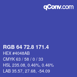 カラーコード: RGB 64 72.8 171.4 | qconv.com