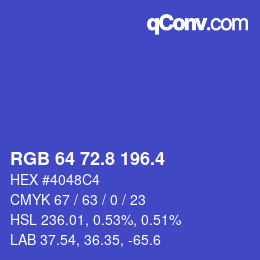 カラーコード: RGB 64 72.8 196.4 | qconv.com