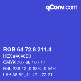 カラーコード: RGB 64 72.8 211.4 | qconv.com
