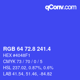 カラーコード: RGB 64 72.8 241.4 | qconv.com