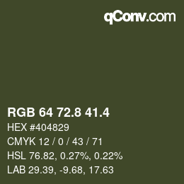 カラーコード: RGB 64 72.8 41.4 | qconv.com