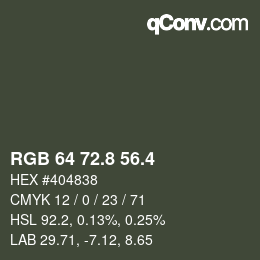 カラーコード: RGB 64 72.8 56.4 | qconv.com