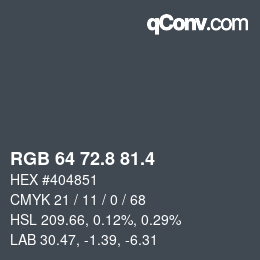 カラーコード: RGB 64 72.8 81.4 | qconv.com