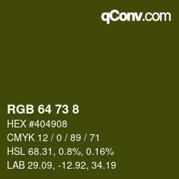 カラーコード: RGB 64 73 8 | qconv.com