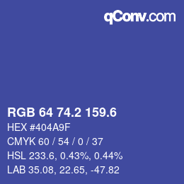 カラーコード: RGB 64 74.2 159.6 | qconv.com