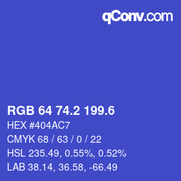 カラーコード: RGB 64 74.2 199.6 | qconv.com