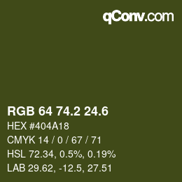カラーコード: RGB 64 74.2 24.6 | qconv.com