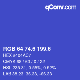 カラーコード: RGB 64 74.6 199.6 | qconv.com