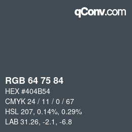 Code couleur: RGB 64 75 84 | qconv.com