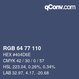 颜色代码: RGB 64 77 110 | qconv.com